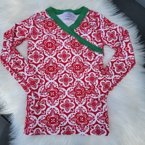 2/$20 Hanna Andersson Red and White PJ Top 100/4 - Picture 1 of 2